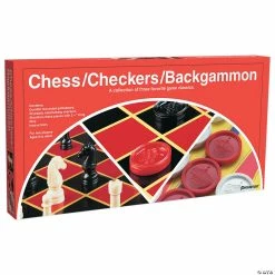 MW Board Game Set: Chess, Checkers & Backgammon