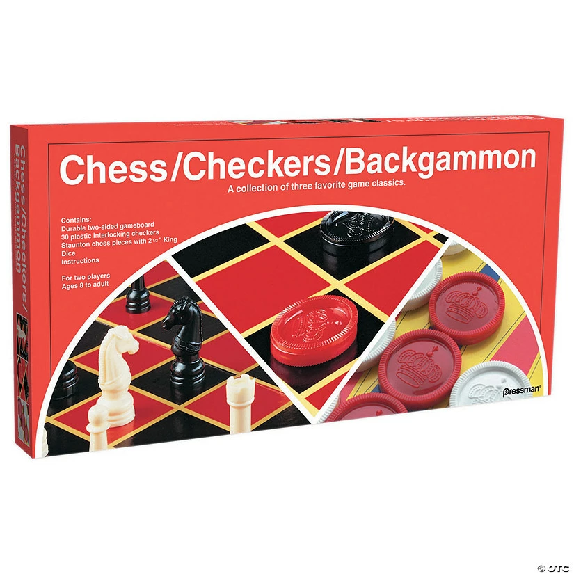 MW Board Game Set: Chess, Checkers & Backgammon 3 MW Board Game Set: Chess, Checkers & Backgammon