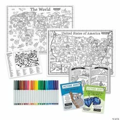 MW Color & Find Map Posters: USA And World -Creative Activities Sales color and find map posters usa and world14090579 a02