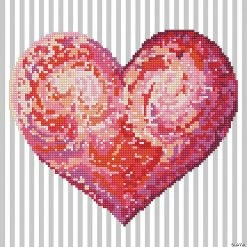MW Diamond Dotz Diamond Embroidery Facet Art Kit-Heart Felt With Frame