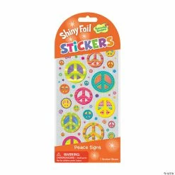 MW Peace Signs Shiny Foil Stickers: Pack Of 12
