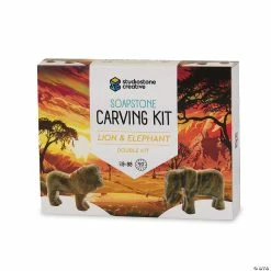 MW Soapstone Carving Kits: Lion & Elephant