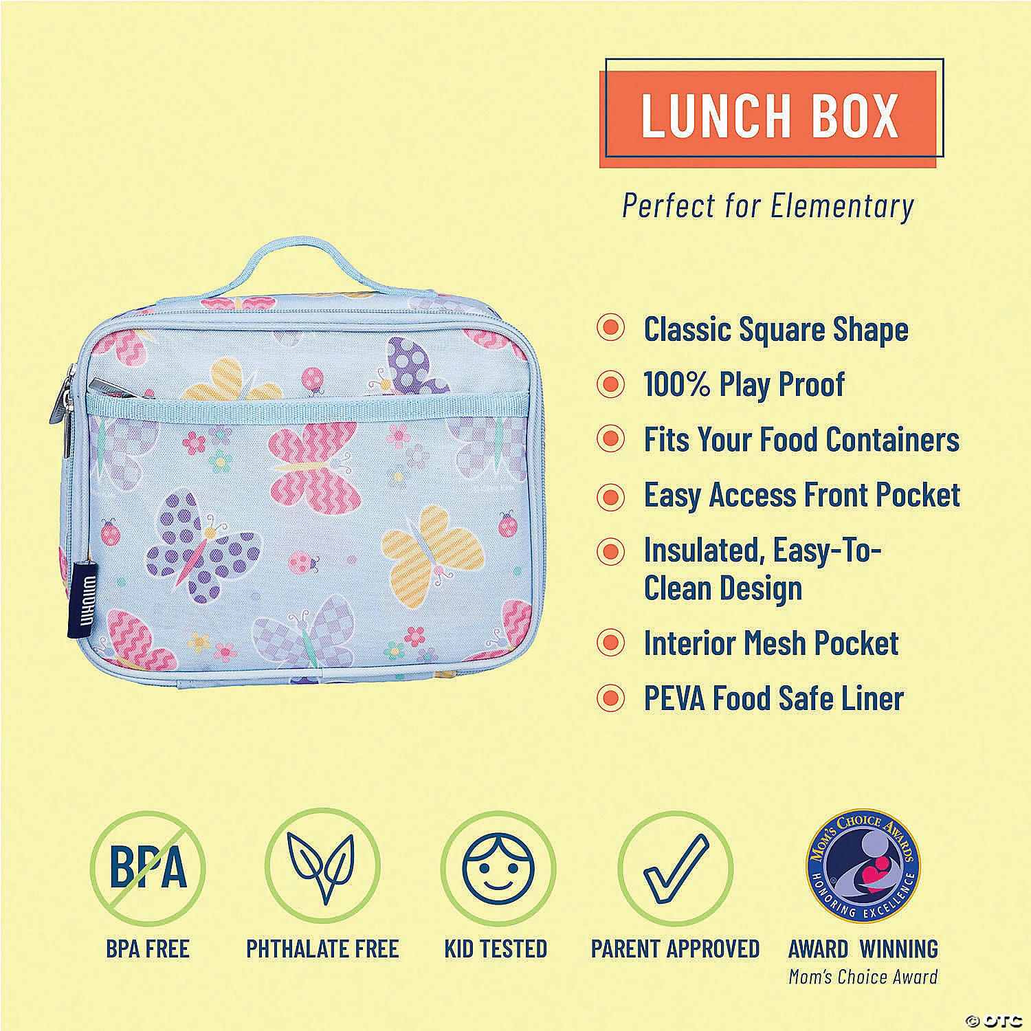 MW Wildkin - Butterfly Garden Blue Lunch Box 4 MW Wildkin - Butterfly Garden Blue Lunch Box - Image 2